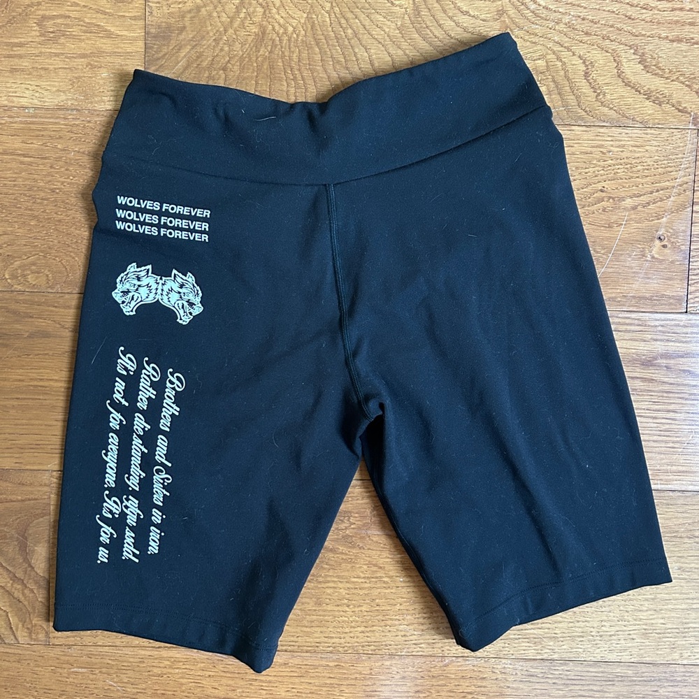Women's Darc Sport SHE Black Bike Shorts with White Print